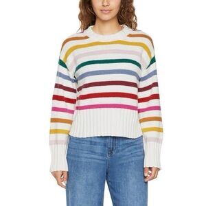 NWT Gap Crewneck Ribbed Striped Sweater White/Multicolor- Size XL